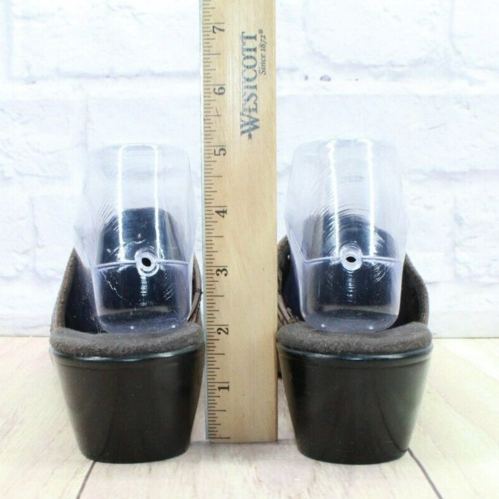 Clarks Bendables Brown Leather Slip On Mule Clogs Shoes Size 8.5 M - Picture 6 of 9